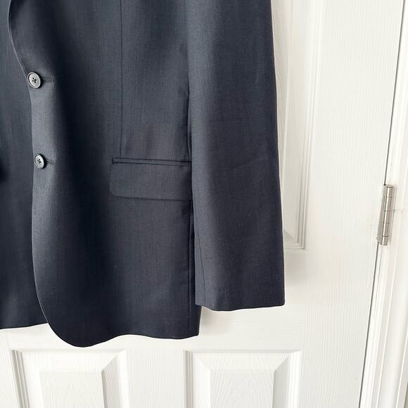 Joseph Abboud Loro Piana Wool Navy Blue Two Button Men Sports Jacket Blazer 42L - Picture 4 of 12